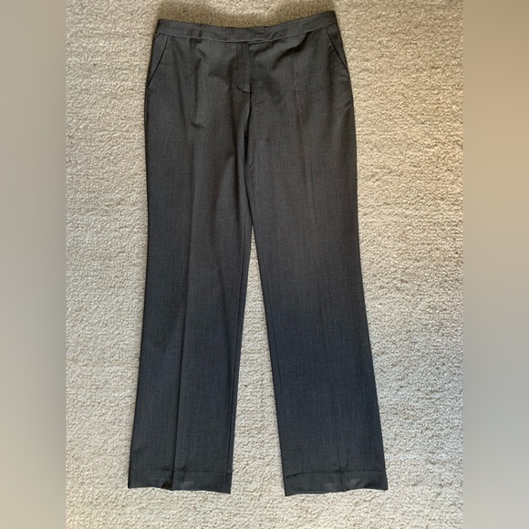 Ellen Tracy Stretch Straight Leg Trousers ~ Size 8 ~ Charcoal ~ Classic Workwear - Picture 1 of 14